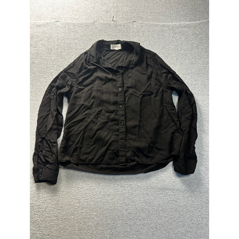 Bella Dahl Womens Small Black Button Down Shirt Ecovero Viscose Long Sleeve